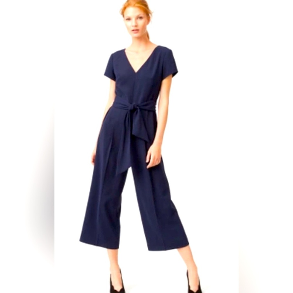 NWT Club Monaco Navy Belted Lorenny Jumpsuit with Cropped Pant Size 00